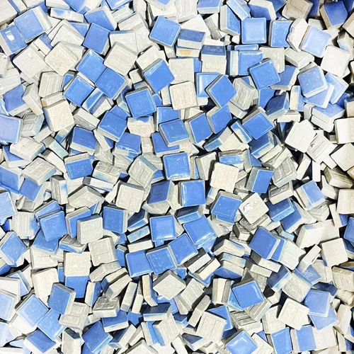 15mm Azul Mini Azulejos de Cerámica para Piso Mosaico de Azulejos para Manualidades, Piezas de Mosaico de Cerámica Coloridas Suministros para Hacer