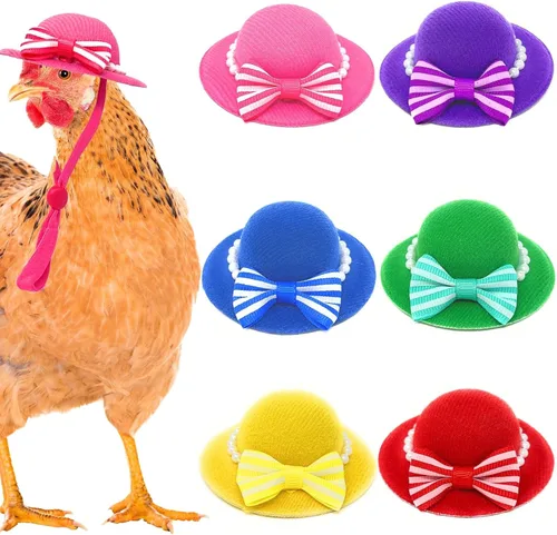 Miniatura 9 de 6 piezas de sombreros de pollo, sombreros para muñecas, ropa para osos, ropa para peluches, cascos de pollo