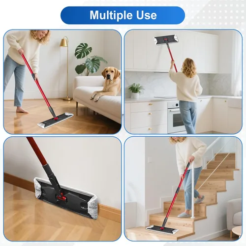 Miniatura 6 de Almohadillas planas de fibra de polipropileno de alta fricción — Reemplazo de velcro a presión para sistemas de trapeador plano, repuestos lavables
