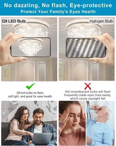 Miniatura 5 de Paquete de 10 bombillas LED G9 regulables 5000K luz diurna blanca, 4W 40W equivalente a T4, 450 LM, base G9 bi-pin para iluminación del hogar