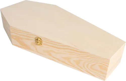 Miniatura 9 de Creative Hobbies Ataúdes funerarios pequeños de madera sin terminar de 6 pulgadas, tamaño de 6 x 3 x 1.75 pulgadas, rellenables para fiestas