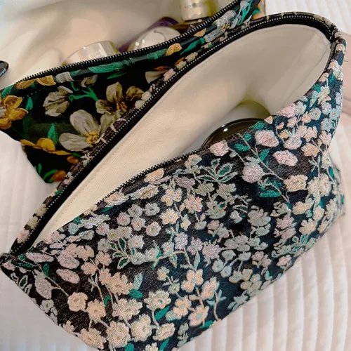 Miniatura 7 de HAPPYHEIDI Bolsa de maquillaje estética para mujer con compartimento para accesorios con cremallera para cosméticos, viajes, organizador de bolsos