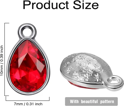 Miniatura 2 de Hicarer 52 colgantes de gota de agua, abalorios de cristal, diamantes de imitación, lágrima, joyería para mujer, fabricación de collares, joyas