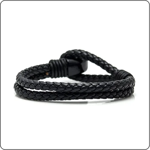 Miniatura 3 de Pulsera de cuero de calavera de aleación punk rock, 7.5 pulgadas