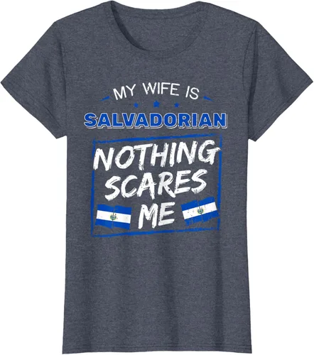 Miniatura 70 de Camiseta con la bandera de raíces salvadoreñas de El Salvador My Wife Is Salvadoran Roots, Negro