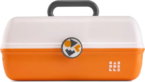 Miniatura 13 de Caboodles On-The-Go Girl - Caja de maquillaje para chicas, dos tonos violeta sobre brillo plateado, caja organizadora de maquillaje de plástico