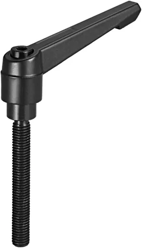 Miniatura 32 de uxcell Manija de palanca de sujeción ajustable M5 x 0.787 in óxido negro métrico acero al carbono macho roscado perillas de mano con botón