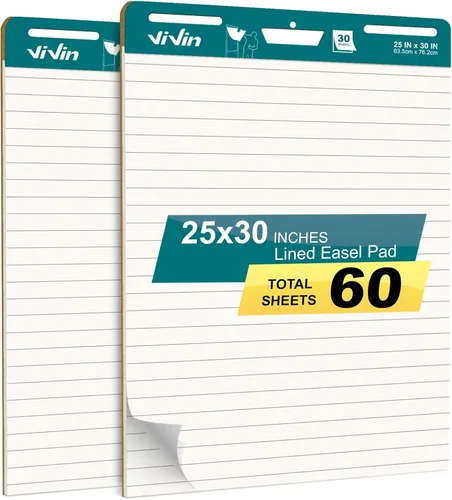 Miniatura 9 de ViVin Almohadilla de caballete adhesivo de rejilla, 25 x 30 pulgadas, papel para profesores y estudiantes, papel de caballete autoadhesivo grande