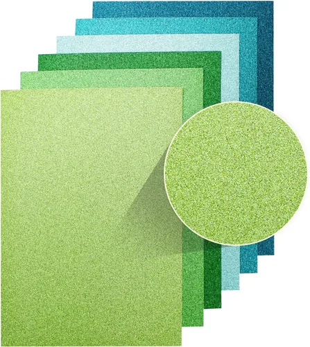 Miniatura 8 de Papel de cartulina con purpurina, 30 hojas de papel con purpurina de 8.82 oz/m², papel de manualidades brillante A4 de primera calidad, cartulina