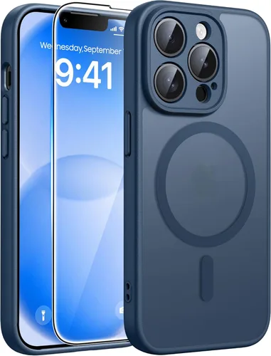 Miniatura 91 de FNTCASE Funda para iPhone 13 Pro: Fundas magnéticas translúcidas mate delgadas con protector de pantalla de vidrio templado