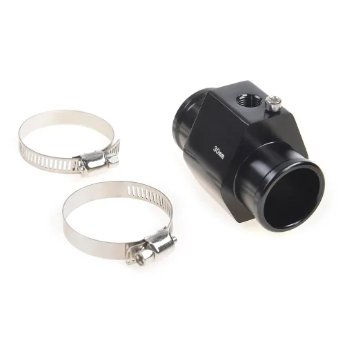 Miniatura 5 de Medidor de temperatura de agua de aluminio Medidor de temperatura de agua Tubo conjunto Sensor de radiador Abrazaderas negras 1.181 in Negro