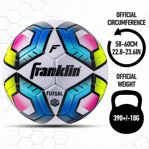 Miniatura 8 de Franklin Sports Balón de fútbol sala - Balón de fútbol sala de tamaño oficial - Interior y exterior - Talla 3 Junior y talla 4