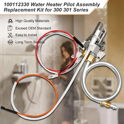 Miniatura 3 de Actualización 100112330 Conjunto de Piloto de Calentador de Agua, Reemplaza 9007876 Termopila, Compatible con Piezas de Calentador de Agua Whirlpool