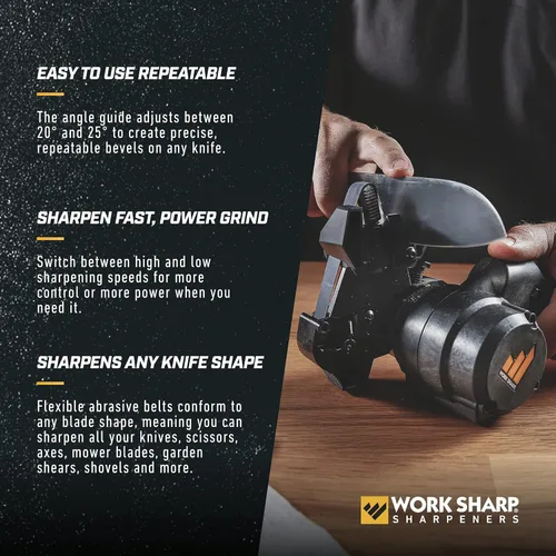 Miniatura 4 de Work Sharp MK2 - Afilador eléctrico profesional de cuchillos y herramientas, herramienta ajustable y sistema de afilado de cuchillos