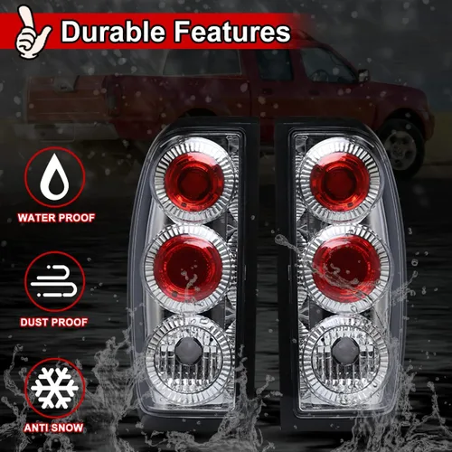 Miniatura 3 de Nixon Offroad Luces traseras para Nissan Frontier 1998 1999 2000 2001 2002 2003 2004, luces traseras halógenas de repuesto para automóvil, 1 par
