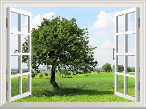 Miniatura 2 de wall26 Adhesivo de pared extraíble/mural de pared Spring on the Plains Creative Window View Decoración de pared - 36 x 48 pulgadas Primavera