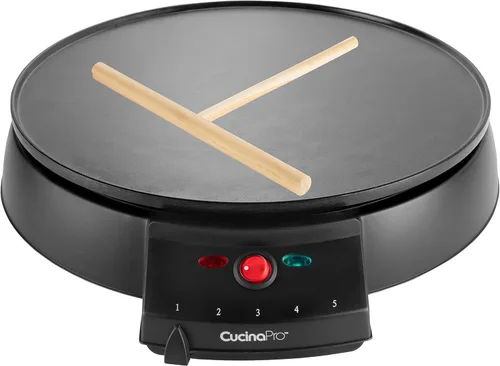 Miniatura 2 de Plancha para crepes de 12 pulgadas, sartén eléctrica antiadherente para crepas con esparcidor de masa y guía de recetas, plato caliente de doble uso