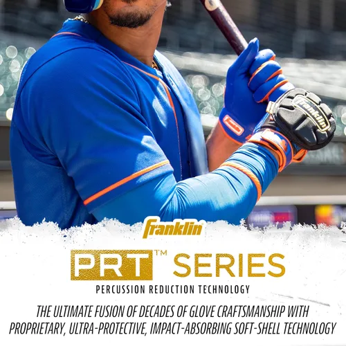Miniatura 7 de Franklin Sports Guantes de Mano de Béisbol - Serie PRT LT Adulto - Escudo Protector de Mano para Bateadores Diestros y Zurdos Real