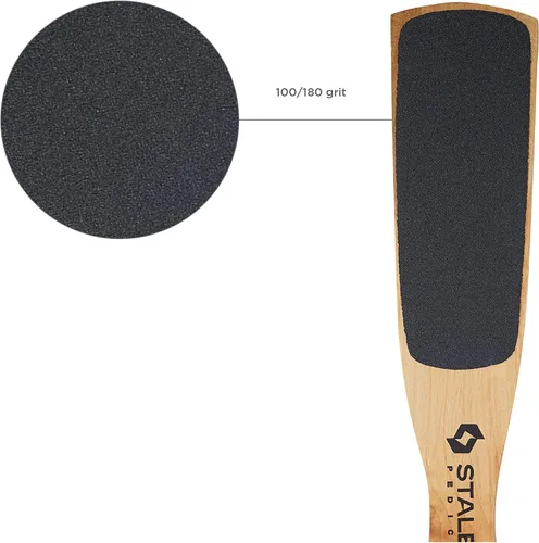 Miniatura 2 de STALEKS Beauty & Care - Lima de pie de madera tipo 10 tipo 2 (grano 100/180), herramienta ergonómica de pedicura de doble cara
