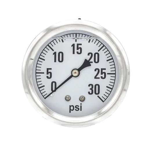 Miniatura 2 de PIC Gauge AG-202L-254C 0-30 PSI Medidor de presión, dial de 2 1/2 pulgadas, conexión NPT macho de 1/4 pulgadas, soporte trasero central, escala