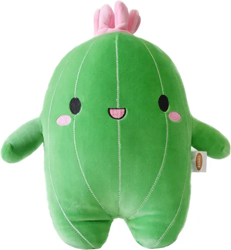 BABOLI Peluche de cactus de peluche con cara sonriente y antena rosa, cactus de miel, juguete suave de peluche, bonito regalo para niños, niñas y