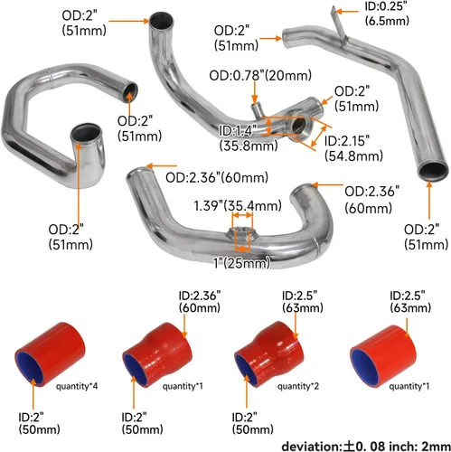 Miniatura 5 de Kit de brida de sensor SSQV pulido de montaje frontal para Volkswagen VW Jetta Golf GTI GL/GLI/GLS MK4 1.8T 1.8L 98-05 Motores FMIC Bolt On