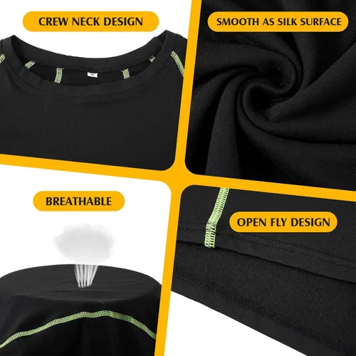 Miniatura 2 de Suhine 3 Pcs Men's Thermal Underwear Set Sport Winter Base Layer with Fleece Lined Base Layer Bottom Top Winter Shirt Pants