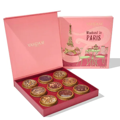 Miniatura 9 de VAHDAM, Weekend In Taj Mahal Tea Gift Set Travel Edition Caja de regalo 8 variedades - Chai, negro, té de hierbas Sin gluten, sin OGM Regalos