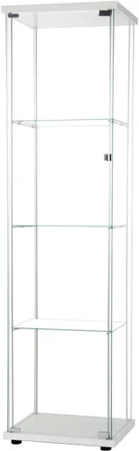 Miniatura 6 de Moderno vitrina de cristal de 4 niveles con puerta transparente, vitrina de la colección Curio de vidrio templado de 0.197 in, vitrina de cristal