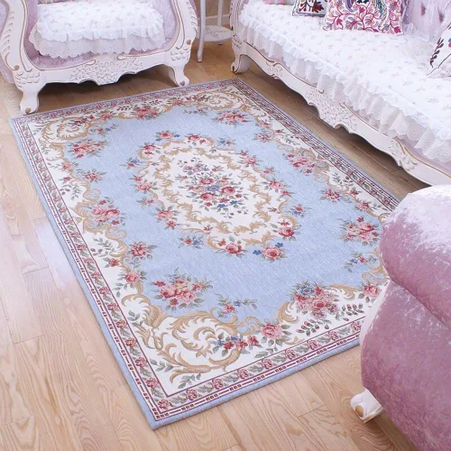 UKELER Alfombras vintage tradicionales y modernas, colección de decoración del hogar, con diseño floral, para dormitorio (47.2 x 71 pulgadas, azul