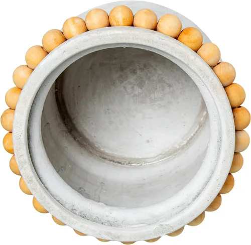 Miniatura 4 de MACETERO CERÁMICA ø30 cm GRIS C/BOLITAS Madera_° 11.8 x 7.9 in