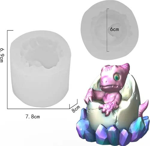 Miniatura 2 de Molde de silicona de resina epoxi 3D de huevo de dragón bebé para manualidades de azúcar de fondant, decoración de pasteles, arcilla polimérica, yeso