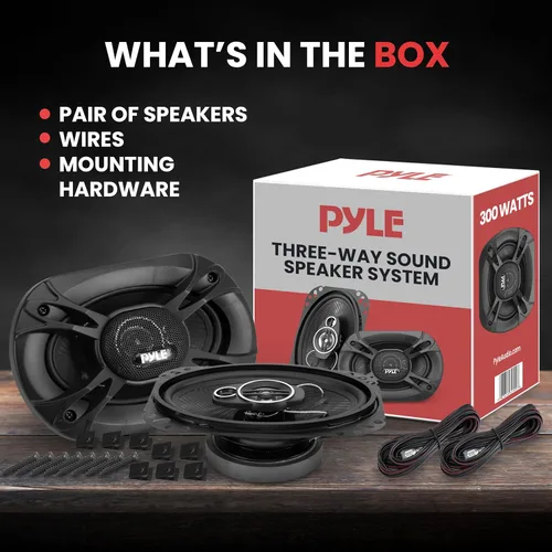 Miniatura 4 de Pyle Altavoces estéreo universales de 3 vías para automóvil, 300 W, 4 x 6 pulgadas, Triaxial ruidoso, Pro Audio, altavoz para automóvil, componente