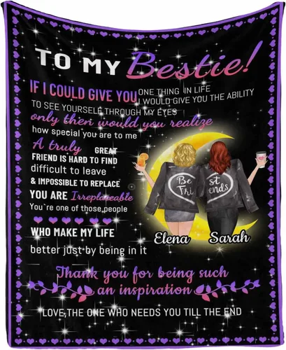 Miniatura 28 de InterestPrint Manta de forro polar suave con memoria personalizada para mejor amiga, personalizada con imágenes y texto para la graduación de tu