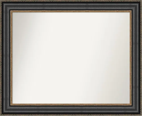 Miniatura 631 de Amanti Art Espejo personalizado, espejo de baño negro puente, espejo de pared o espejo de tocador de baño sobre el fregadero (26 x 26 pulgadas)