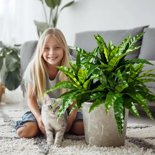 Miniatura 4 de 4 piezas de tallos de vegetación artificial, nido de pájaro falso, ramas falsas, plantas artificiales, helecho falso realista, plantas realistas
