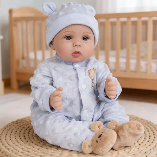 Miniatura 12 de Milidool Muñecas de bebé Reborn de 18 pulgadas, muñeca realista de bebé recién nacido, muñecas de silicona de aspecto real, con accesorios completos