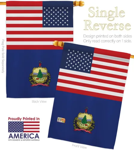 Miniatura 3 de US Vermont House Flag Eagle Set Americana States USA American Territories Republic Country Particular Area Small Decorative Gift Yard Banner Made In
