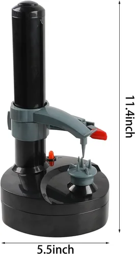Miniatura 2 de Pelador de patatas eléctrico con 23 cuchillas de repuesto Rotato Express de acero inoxidable, pelador automático giratorio para frutas y verduras
