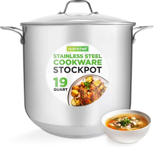 Miniatura 10 de NutriChef Olla de acero inoxidable de 2 cuartos de galón con tapa, cacerola resistente con asas ergonómicas, para todas las estufas