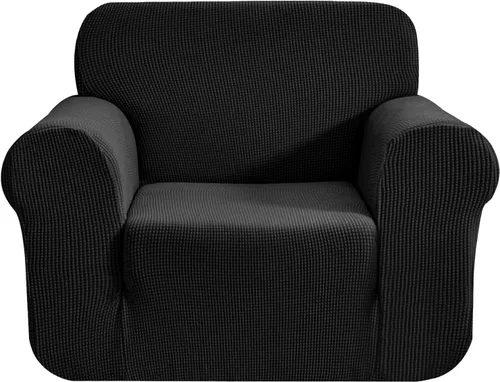 Miniatura 19 de CHUN YI - Funda elástica de 1 pieza para sillón grande, funda protectora suave de Jacquard con elastano, detalle de cuadros y parte inferior