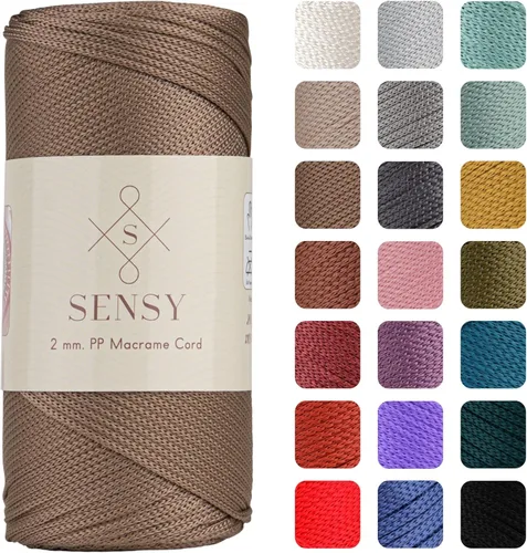 Miniatura 71 de Sensy Premium Cuerda de Poliéster de 2mm 251 Yardas Cuerda de Polipropileno 100% Cordón de Macramé 2mm Cordón para Bolsa de Ganchillo Cuerda
