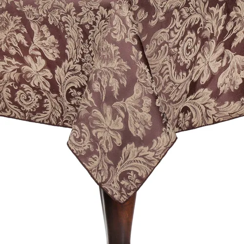Miniatura 11 de Ultimate Textile Miranda - Mantel rectangular de damasco (70 x 144 pulgadas), color burdeos
