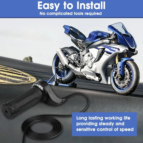 Miniatura 7 de KIMISS Acelerador de motocicleta, agarre universal de acelerador de velocidad de scooter eléctrico con 3 cables 12, 24, 36, 48V
