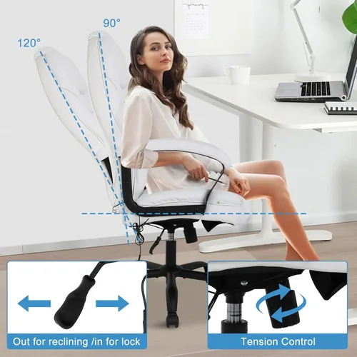 Miniatura 4 de Silla de oficina de masaje grande y alta, silla de oficina reclinable de 500 libras, silla de oficina ergonómica con respaldo alto, silla de oficina