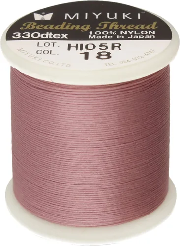 Miniatura 29 de Hilo para abalorios Miyuki – Hilo de nylon previamente encerado para proyectos de enhebrado, carrete de 50 m/55 yardas, color marrón, diámetro
