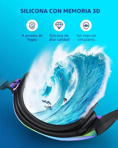 Miniatura 5 de Aegend Gafas de natación, gafas de natación sin fugas, protección completa para adultos, hombres, mujeres y jóvenes Aguamarina