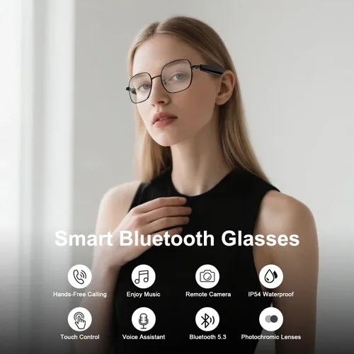 Miniatura 2 de Anteojos Inteligentes para Hombres y Mujeres, Toque Inteligente, Anteojos Bluetooth Anti-Luz Azul con Altavoces, Anteojos de Sol Polarizados