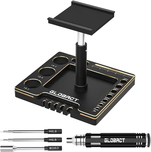 Soporte multifuncional para automóvil a control remoto, soporte de reparación RC con rotación de 360°, elevador o inferior con destornilladores RC