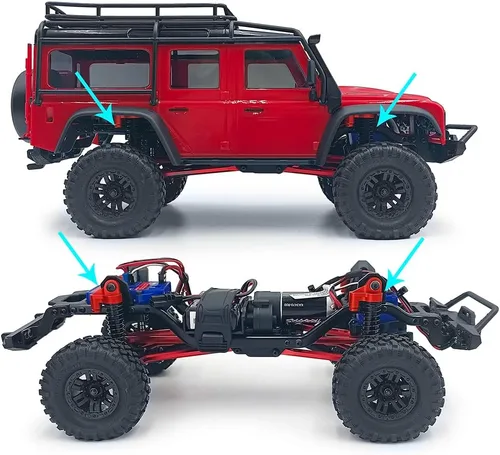 Miniatura 3 de RCLIONS Amortiguador de amortiguador ajustable para automóvil a control remoto 1/18 de 2.008 in para TRX4M Defender Bronco 1:18th RC Crawler Car Gris